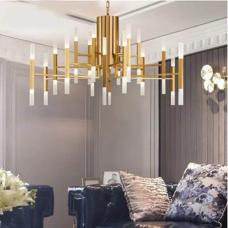 Modern Geometric Ceiling Chandeliers Minimalist LED Living Dining Room Pendant Lamp Home Decor Hanging Light Luster Fixtures