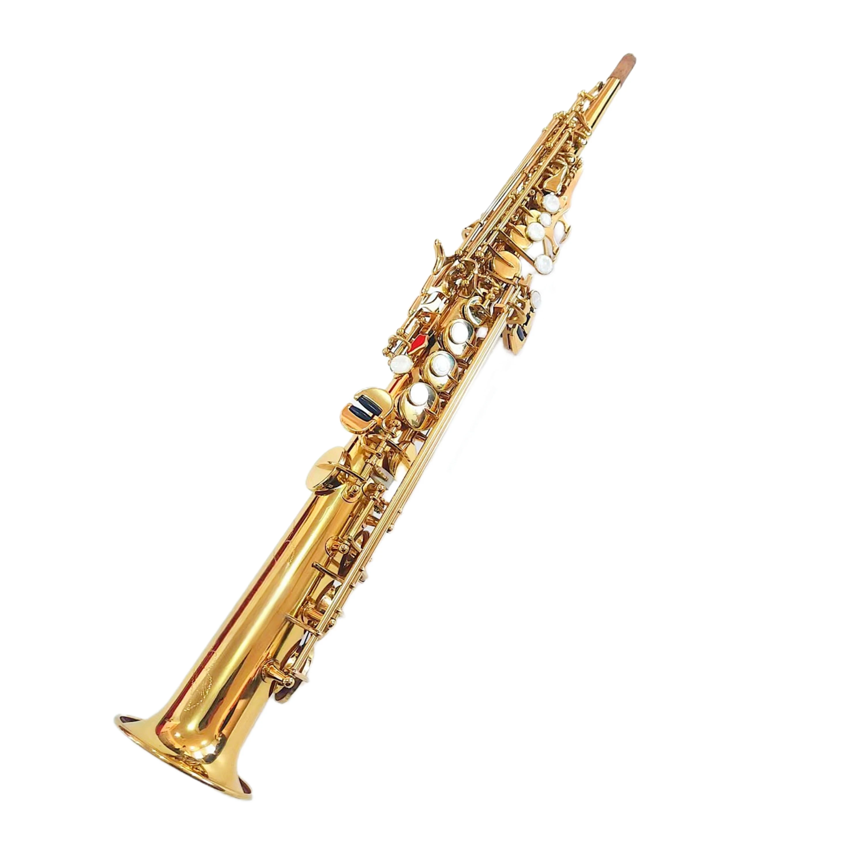 

Manufacturer Wholesale Soprano Saxophone in BB Tone Brass Material with Clear Varnish Appearance Straight Pipe B Tuning