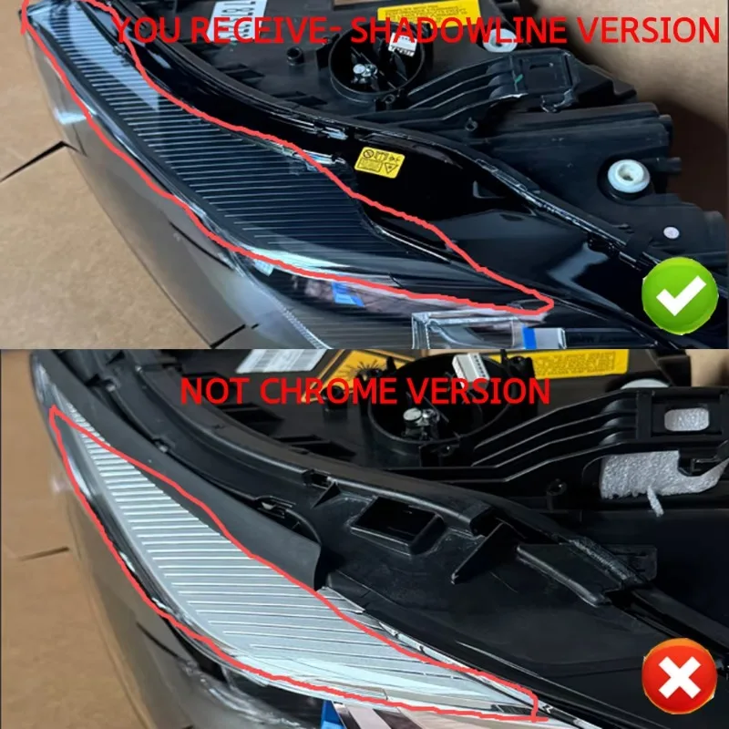 US Headlight for BMW 8-Series 2019-2024 G14 G15 G16 840i M8 M850i Right Side Shadowline Version No Module Headlamp 7873274
