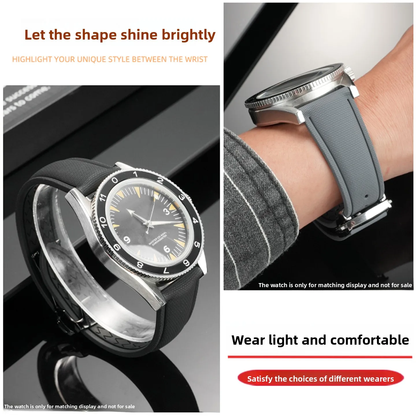 Tali FKM Pola Tenun Universal 20/21/22Mm untuk Omega Breitling Mido Gelang Pengganti Tali Jam Tangan Karet Fluoro Rilis Cepat