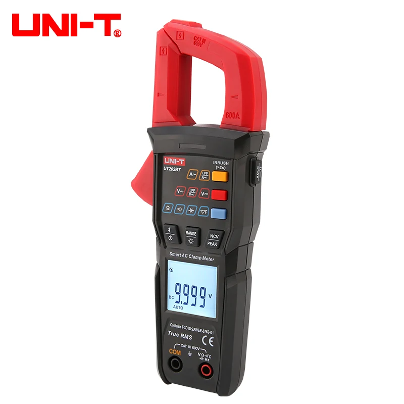 UNI-T UT202S UT202BT Digital Clamp Meter 600A AC DC Current Voltage 9999 Counts TRMS NCV Ammeter Tester B322