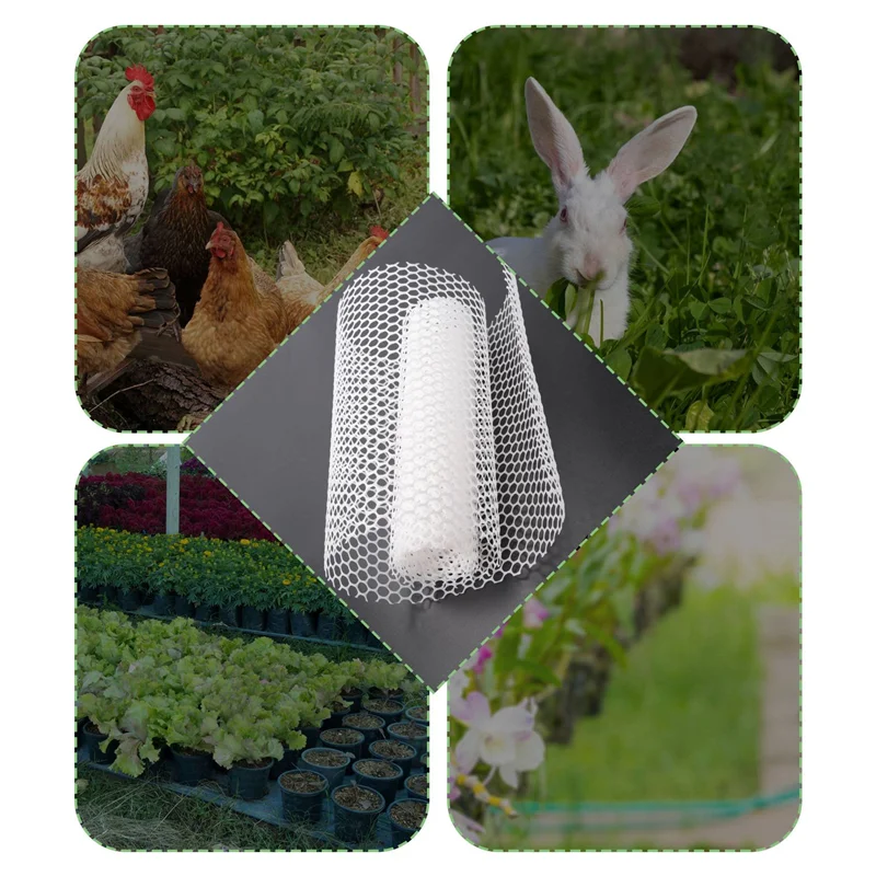 

ABHG-Reusable Plastic Chicken Wire Fence Mesh Lightweight Durable Hexagonal Mesh DIY Project For Home Garden Courtyard