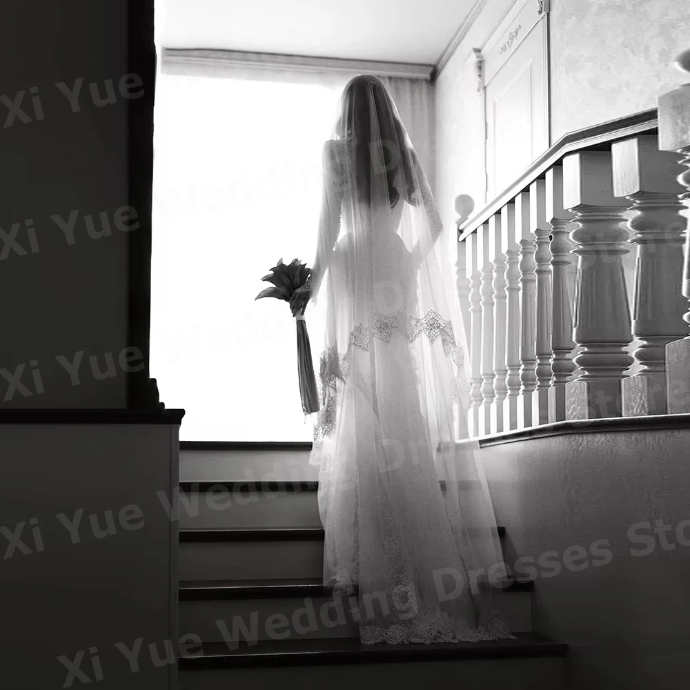 Luxurious Mermaid Women's Wedding Dresses High Neck Long Sleeve Lace Appliques Vestido De Novia Bride Gowns Customized Vestido