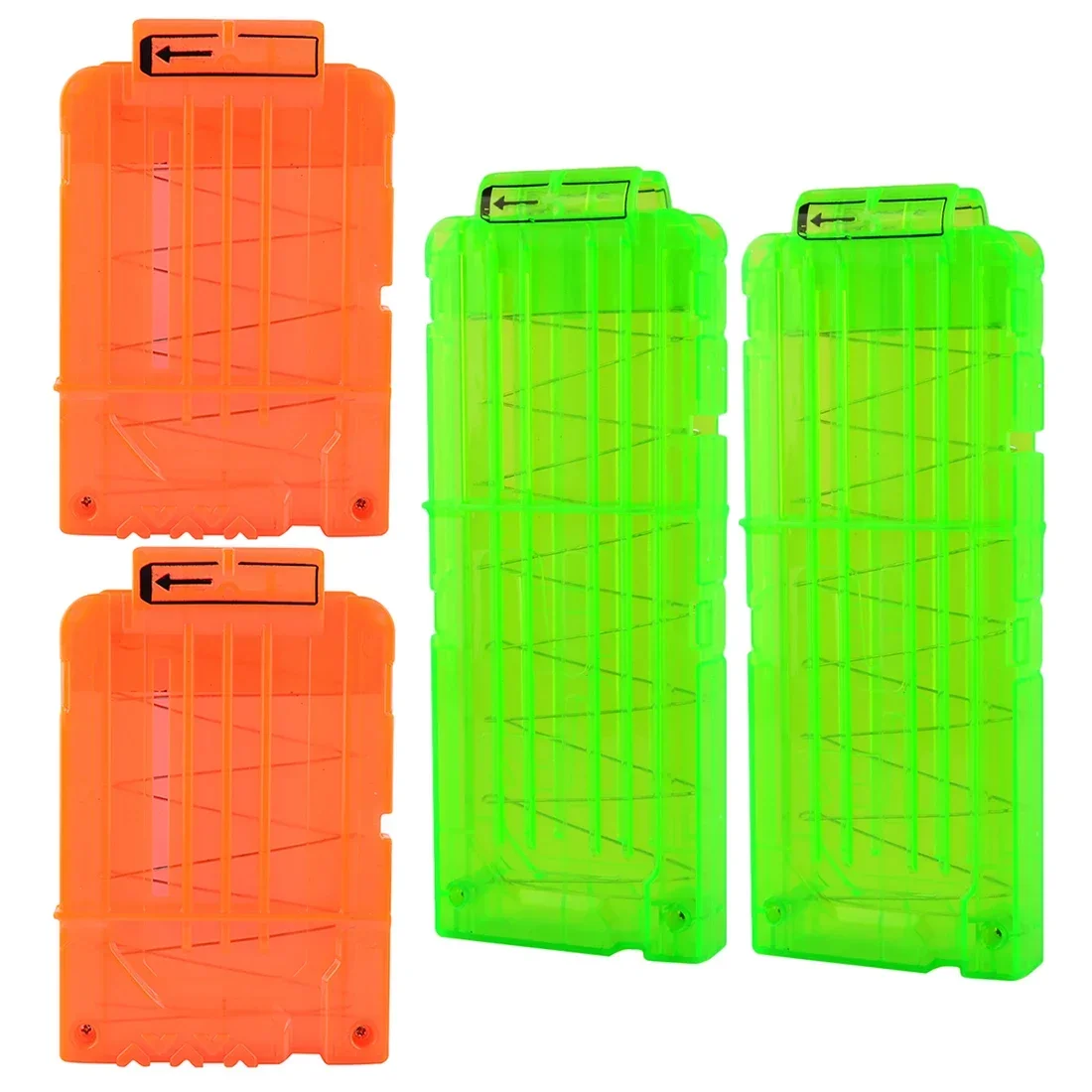 

4pcs/set Soft Bullet Magazines Clips For Nerf 12 Bullets Transparent Black 6 Bullets Ammo Cartridge Dart for Nerf Bullet Clips