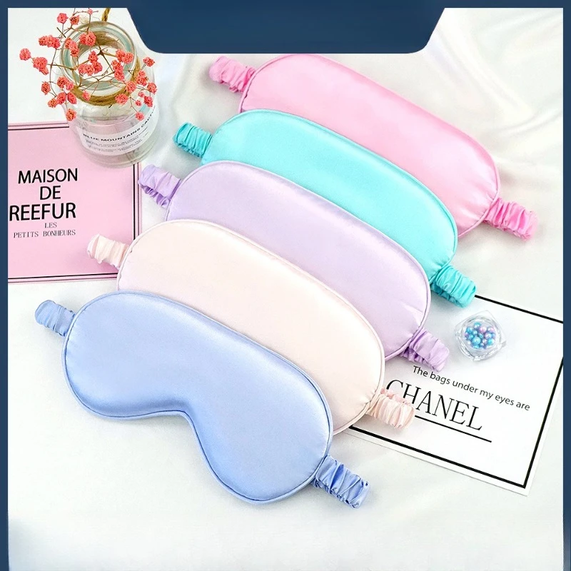 

Double-sided Faux Silk Eye Mask Printed Mulberry Silk Sleep Light-blocking Breathable Elastic Eye Protection Mask