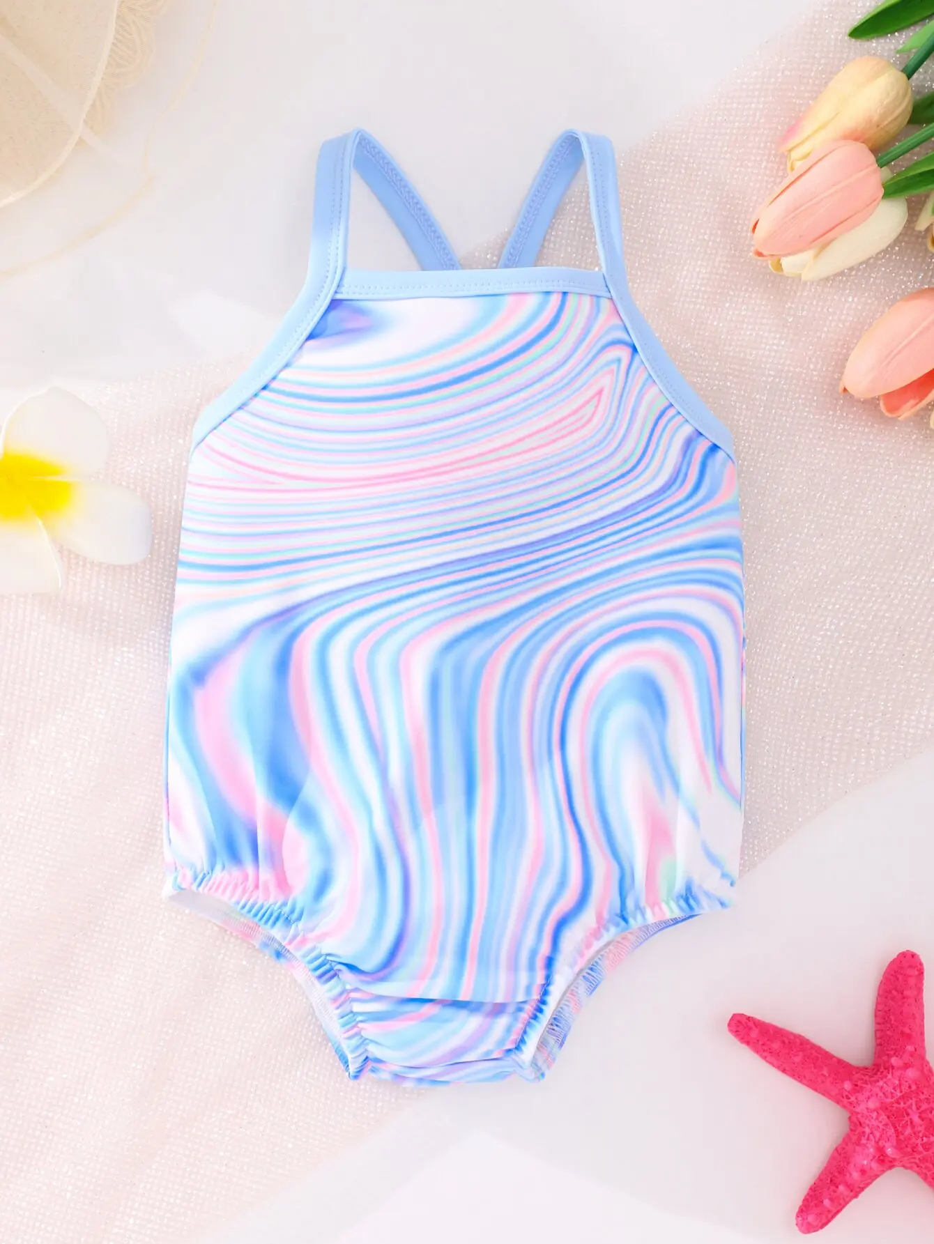 Baby Girls Summer Bathing Suit Holiday Seaside Travel New Sweet Comfortable Casual Cool Suspender One-piece Briefs Swimsuit