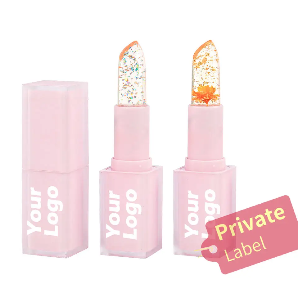 

100pcs Jelly Lipstick Moisturizer Magic Temperature Color Change Clear Balm Flower Lip Makeup Private Label Wholesale