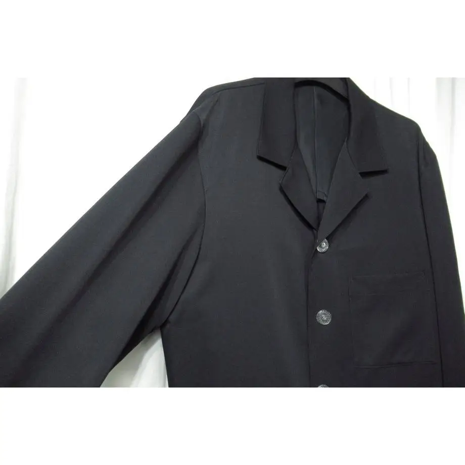 TOP-YAMAMOTO ® Minimalist Style Collar Jacket - Men's and Women's Version - Black Buttoned Blouse - Casual Coat