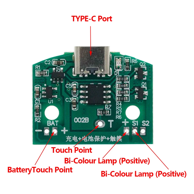 type-C table lamp circuit board USB charging three gear stepless dimming led touch small night lamp control module