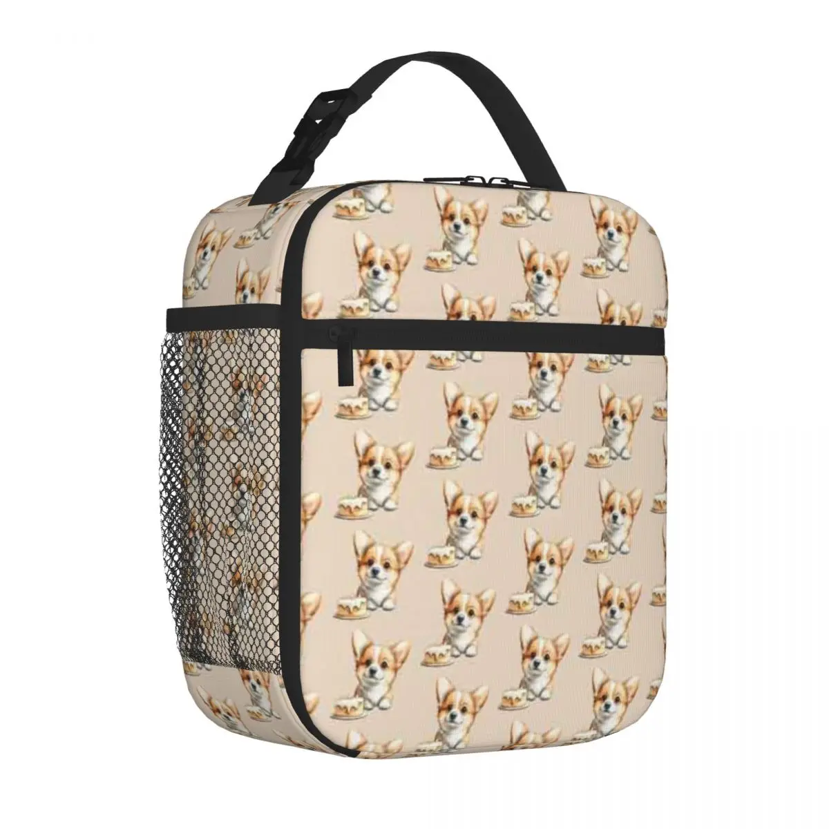 Bestselling Adorable Corgi Party Pup Oxford Cloth Student Lunch Bag High School Carry Lunch Bag