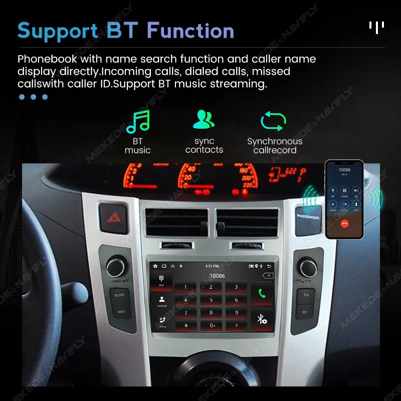 Wireless Carplay Android AUTO Smart Head Unit For Toyota Yaris XP90 Vitz Platz 2005-2011 car radio GPS navigation stereo Player