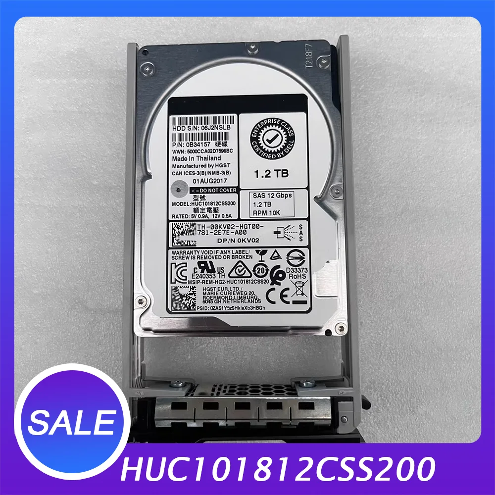For DE-LL server hard disk 1.2T SAS 2.5 12gb 0KV02 HUC101812CSS200