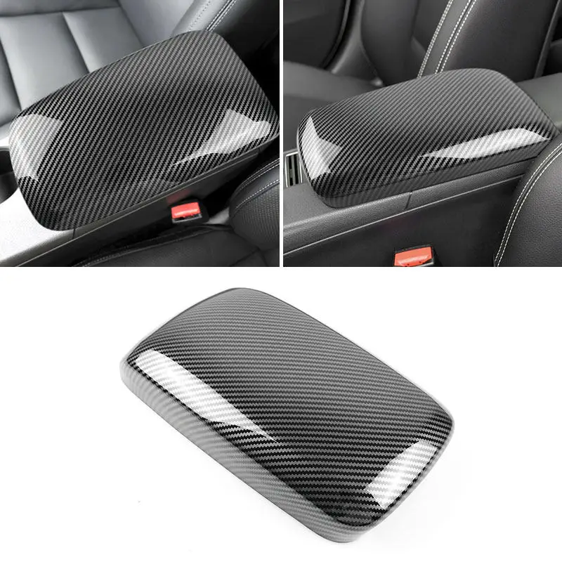 For Mercedes Benz A B CLA GLA Class W176 W246 X156 C117 2013-2019 Car Center Console Armrest Box Panel Carbon Texture Cover Trim