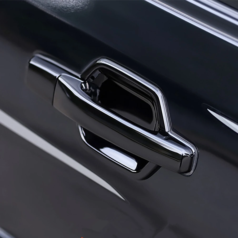 ABS Outside Door Handle Cover For 2007-2021 MITSUBISHI PAJERO Glossy Black Door Handle Protective Panel Car Styling Accessories
