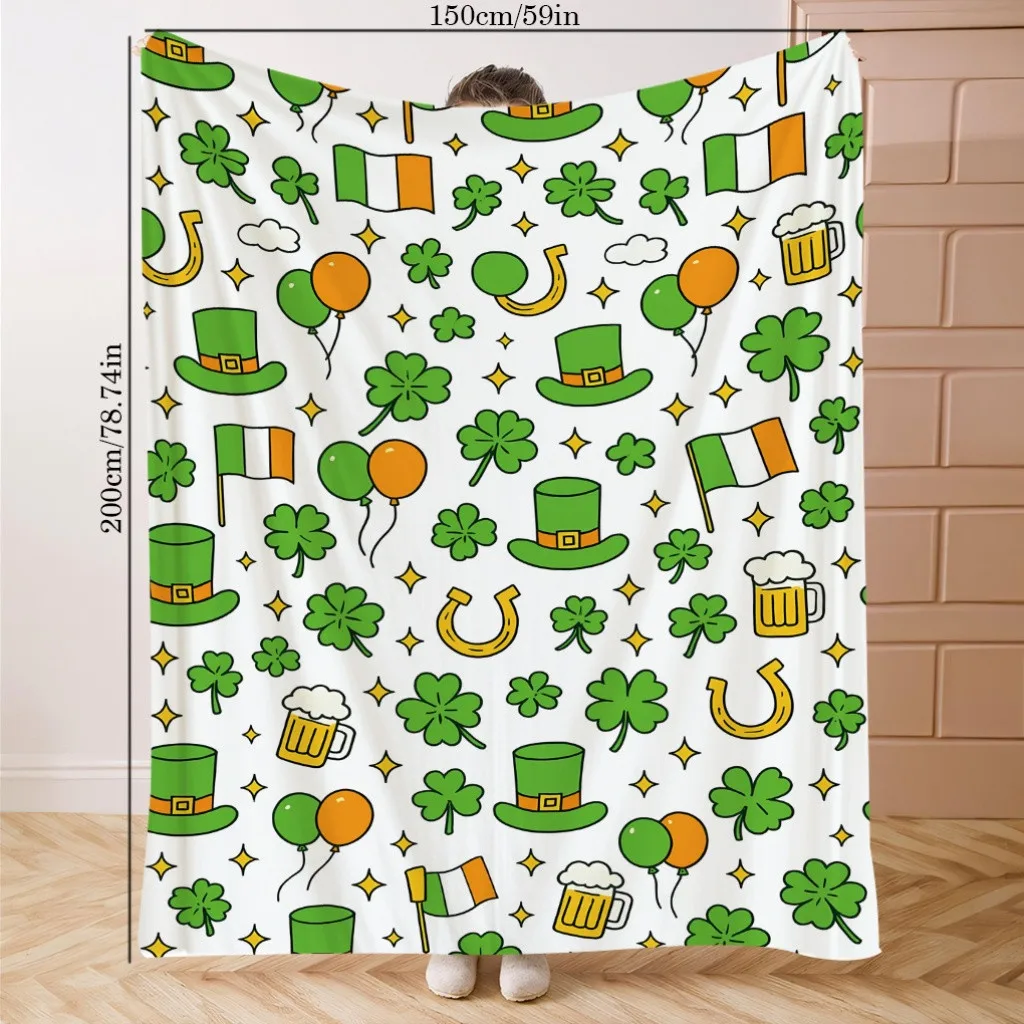 

Одеяло с праздничными элементами — ежедневный плед из полиэстера с мультяшным принтом