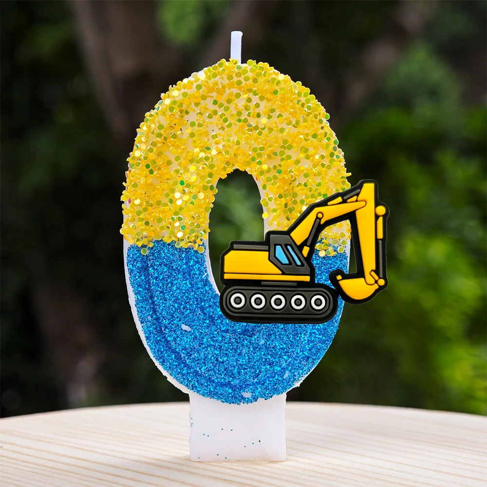 Construction Excavator Candles Realistic Digger Shaped Candle for Birthday Cake Topper Engineering Party Decorations Boys Gift - view 2
