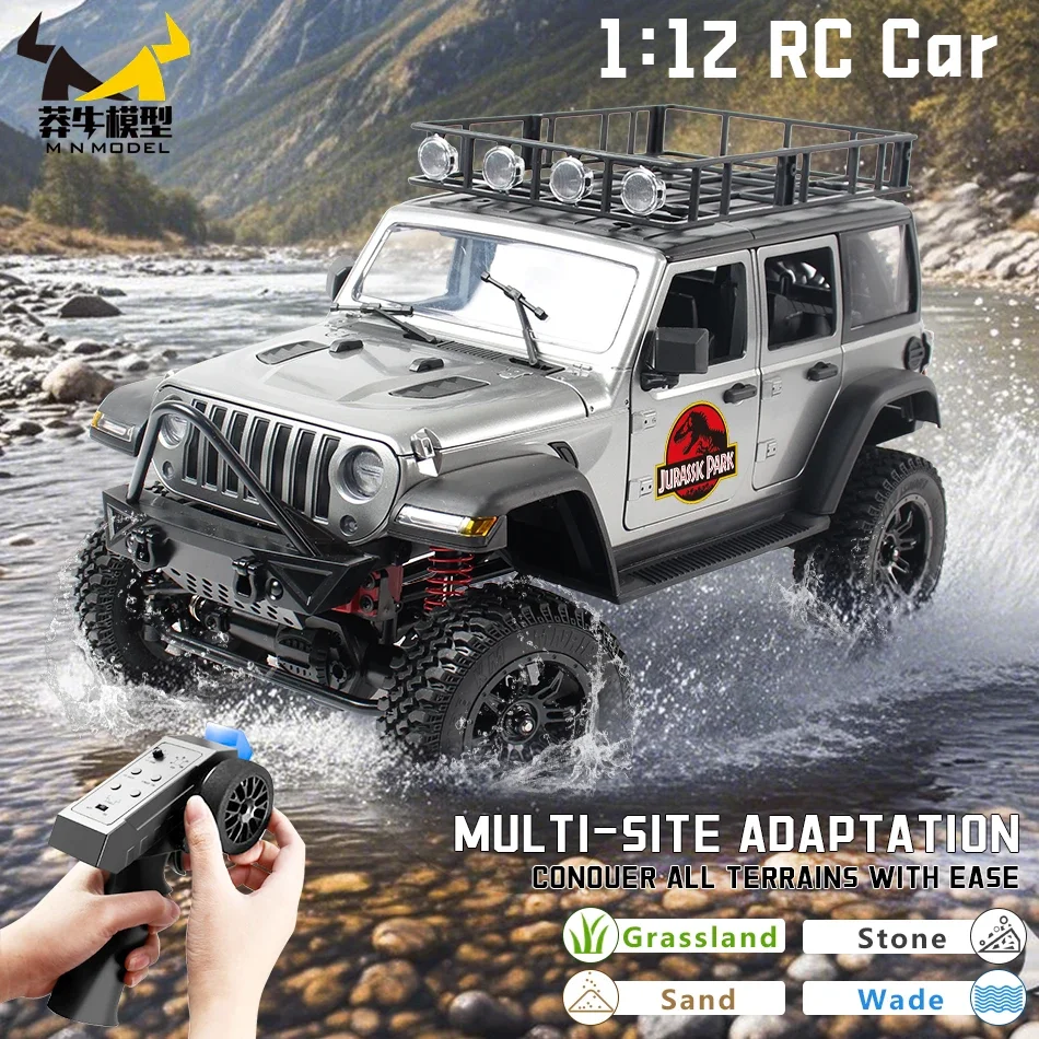 MN modèle 1:12 télécommande 4X4 dinosaure camion d'escalade Jurassic Tour véhicule plongée tout-terrain voiture Rock chenille jouet pour adulte