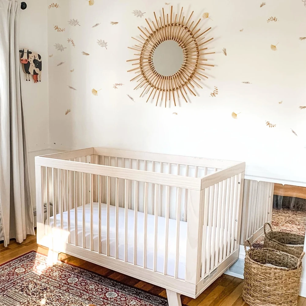 Boho Creative Leaves Wall Sticker for Kids Room Baby Girls Boys Living Room Nordic Nursery Vintage Stickers Home Decoration