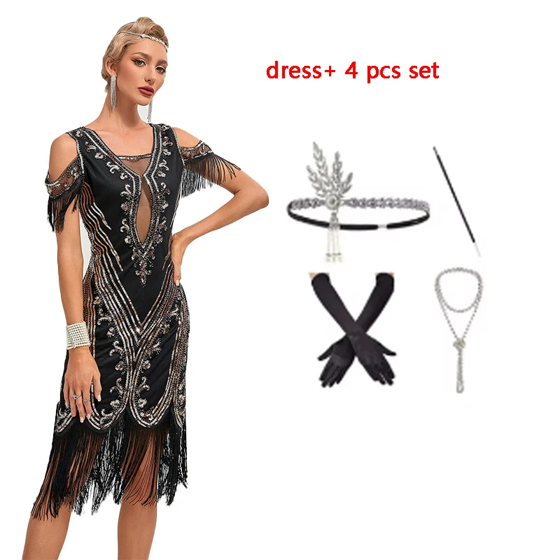 Adult Women Girls 20s 80s Party Dress Costume 1920 s Vintage Gatsby Aleta Flecos Arte Deco Vestido Plus Size 3XL