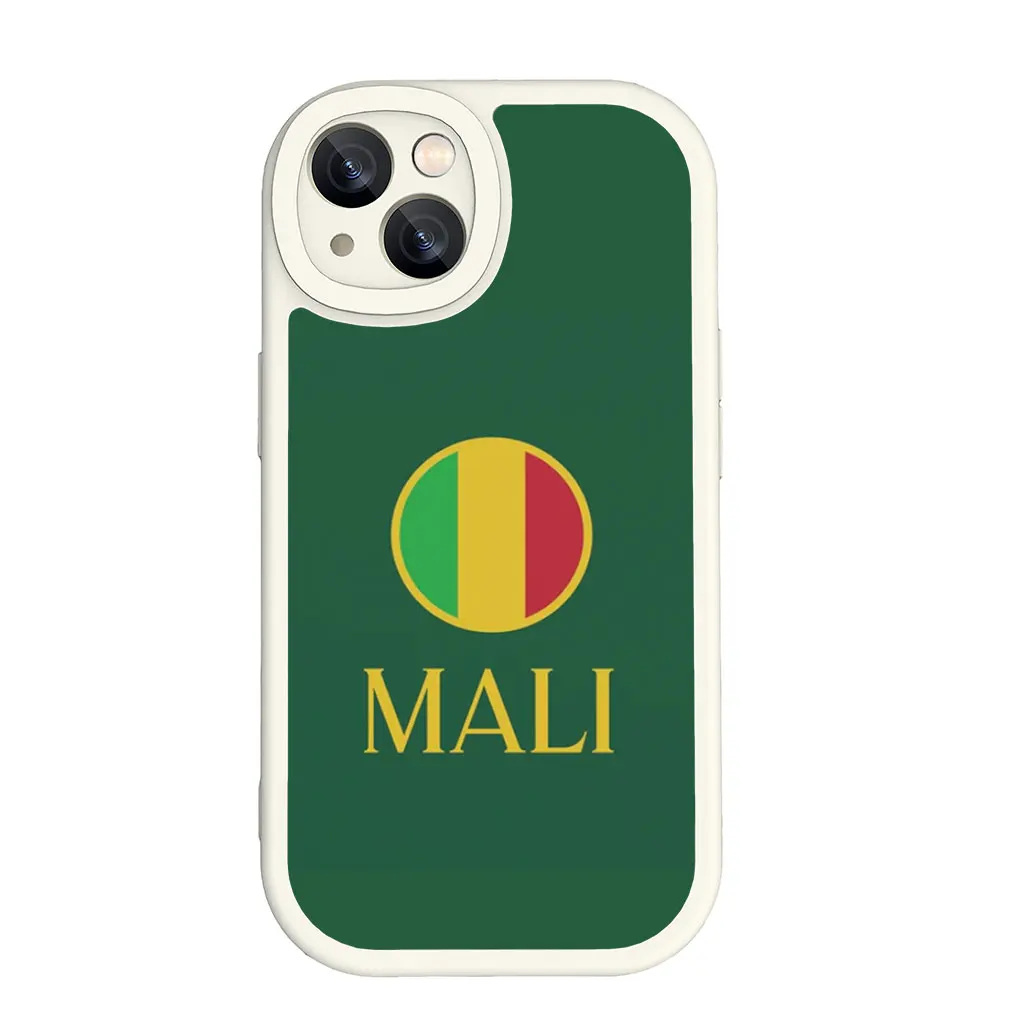 Mali Flag Map White Black Soft Silicone Casing for Apple iPhone 15 Plus 14 13 12 11 Pro Max + Phone Cover Case