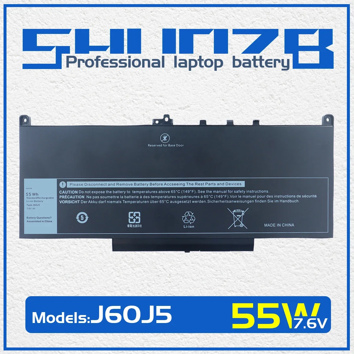 

SHUOZB J60J5 Laptop Battery For Dell Latitude E7270 E7470 Series R1V85 MC34Y 242WD 1W2Y2 GG4FM WYWJ2 J6OJ5 7.6V 55WH Free Tools