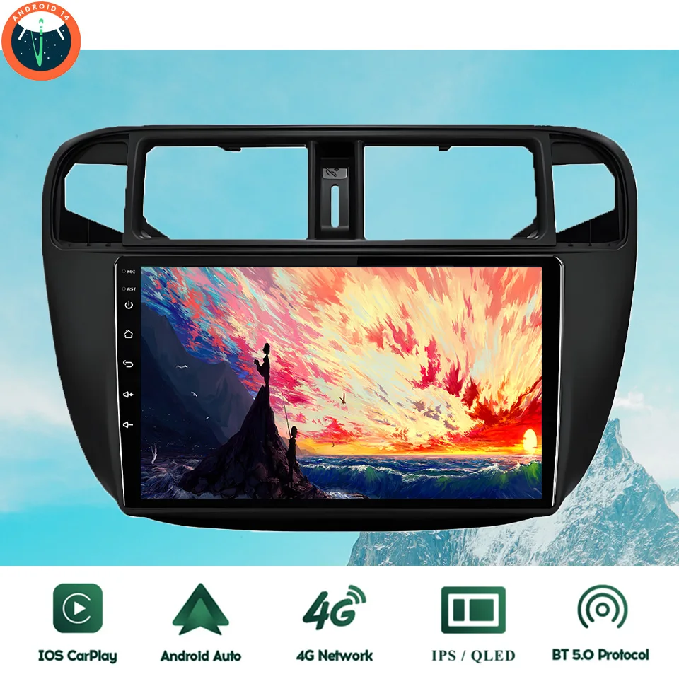 9‘’ QLED Android 14 8G Ram 128G Car GPS Navi Music Video Multimedia Player For Honda Civic 1996 - 2001 Auto Stereo Head Unit