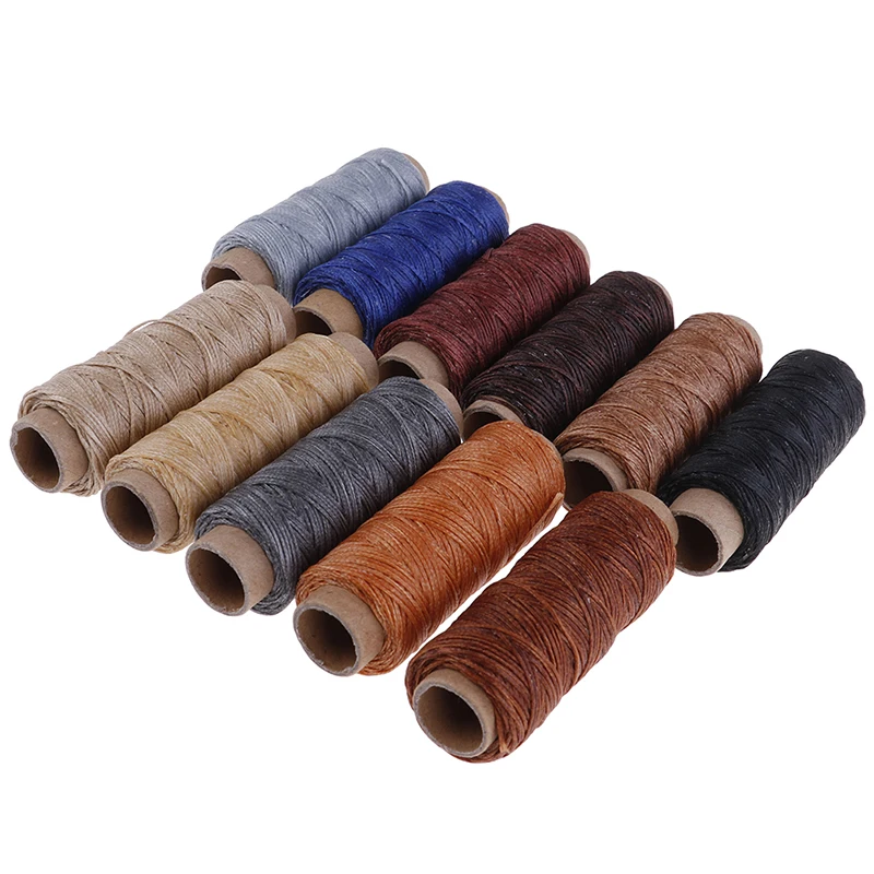50m/Roll Leather Sewing Flat Waxed Thread Wax String Hand Stitching Craft 150D