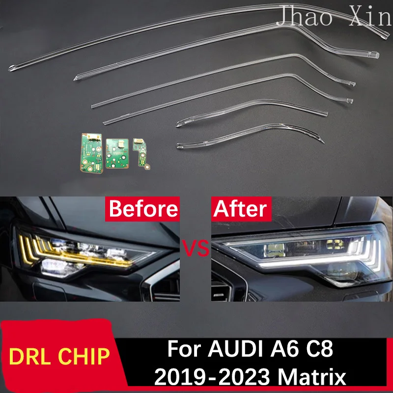 

Car Headlights DRL CHIP Guide Strip for Audi A6 C8 White Light Angel Eye Lamp Tube 19-23 Matrix Car Daytime Light Ballast Module