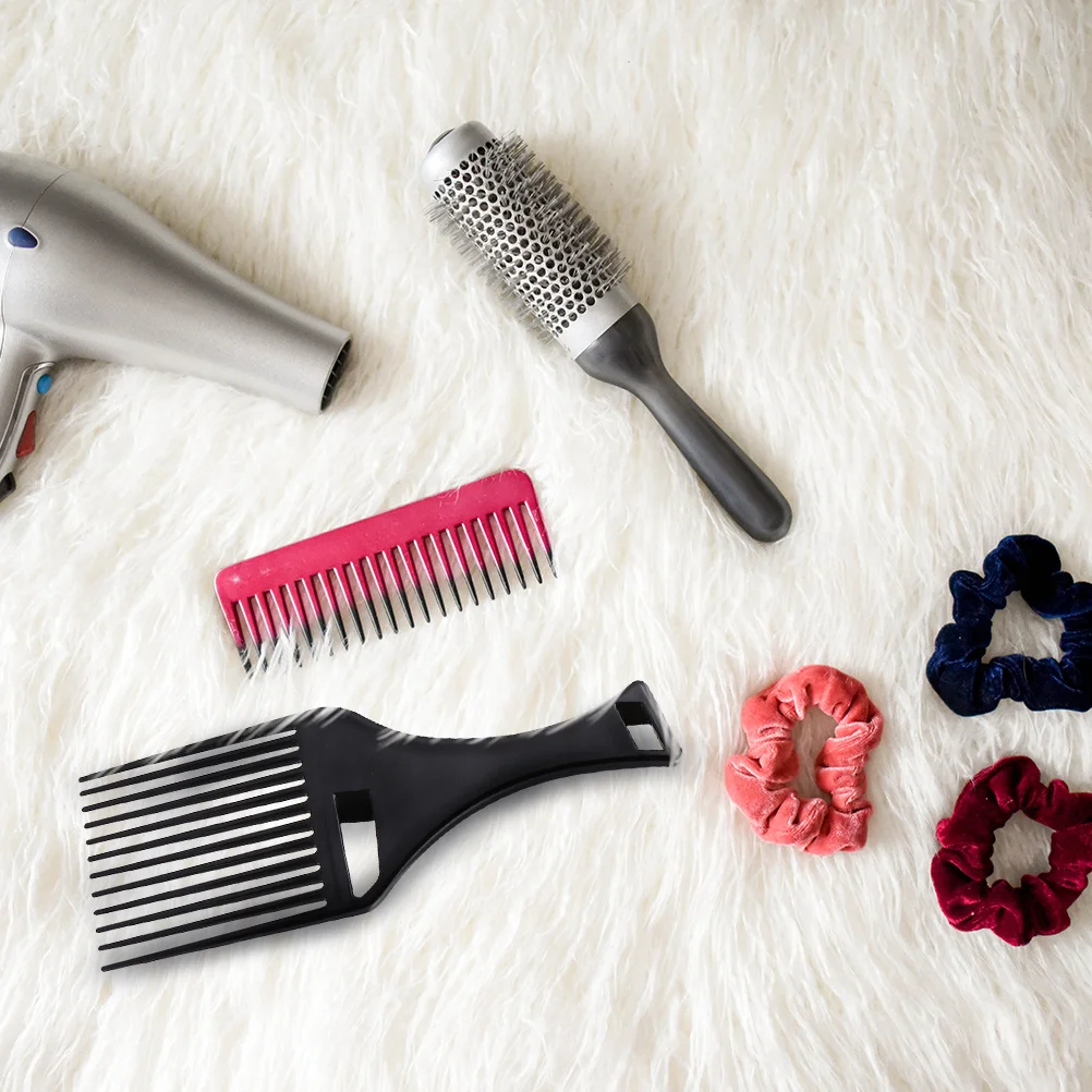 

3pcs Comb Wide Tooth Afro Pick Detangling Comb For Curly Hair Styling Plastic Pick Smooth Finish Durable Scalp Safe Portable