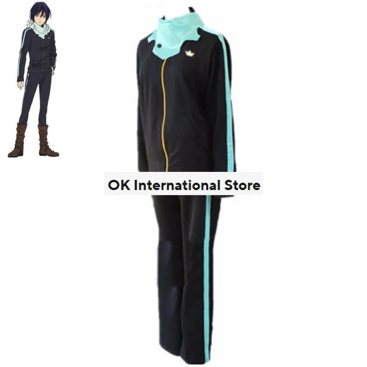 Anime Noragami Yato Cosplay Costume Stray God Purple Wig Sports Clothes Set Uniform Adult Man Woman Halloween Carnival Suit