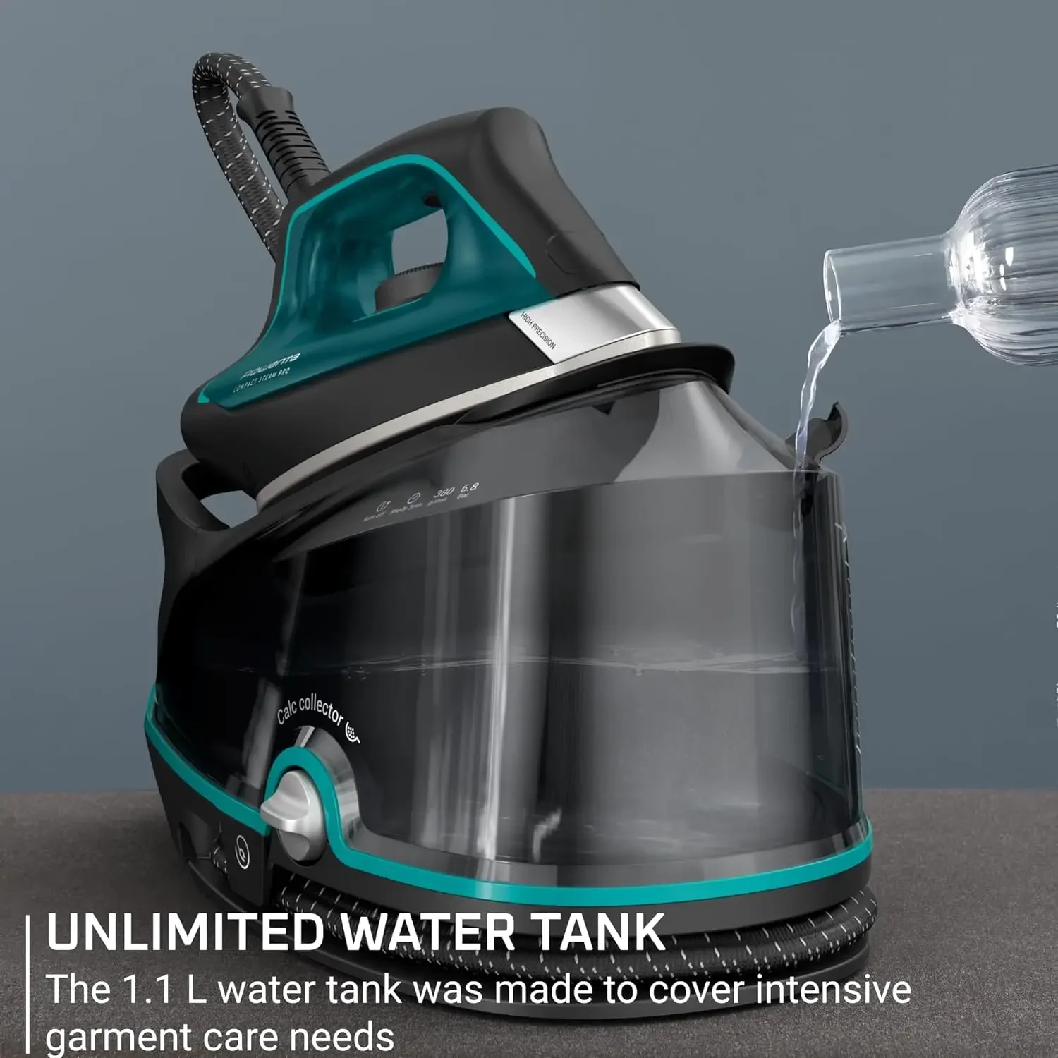 Steam Iron for Clothes Generator, High Pressure Boiler System, Stainless Steel Soleplate, 400 Steam Holes, 37oz tank, Vertical S