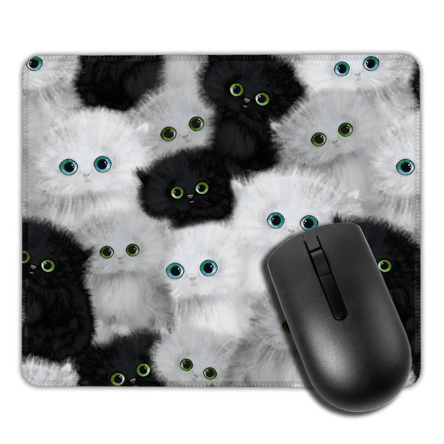 Tapis de souris d'impression de chaton d'interconnexion mignon, jeu confortable, sous-souris, polymères, clavier, tapis de bureau, 22x18cm