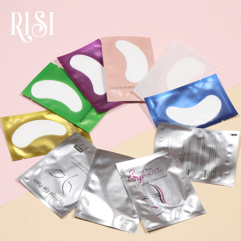 RISI 20/50Bag Eyelash Extension Paper Patches For Eye Stickers Hot Eyelash Under Eye Pads Eye Paper Patches Tips Sticker Wraps