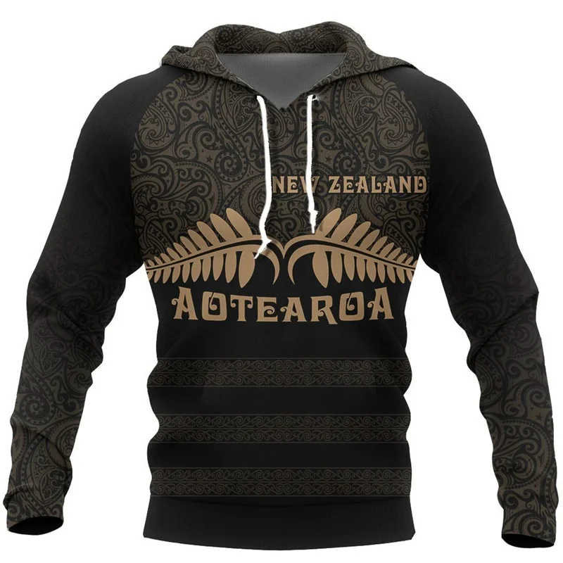 Aotearoa Tui Kowhai Map New Zealand Silver Fern Maori Hoodies For Men Fashion Street Pullover Sweatshirt Women Kid Coat Clothes