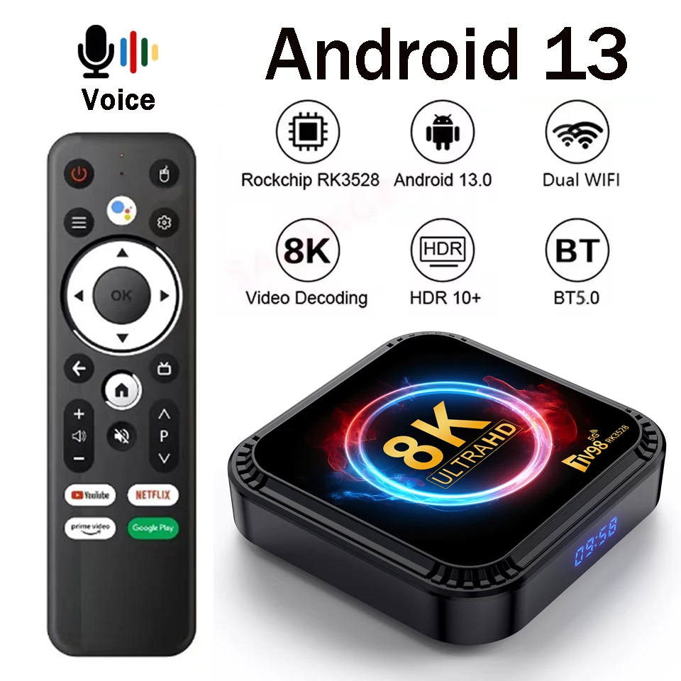 TV98 RK3528 TV Box Ultra HD 8K Smart TV Box Android 13 RK3528 2GB 16GB 4GB 32GB/64GB Dual Wifi BT5.0 4G 5G Media Player TV Box