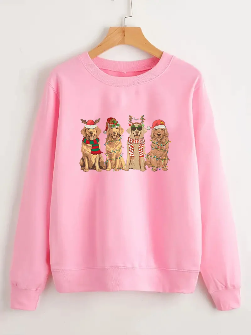 Golden Retriever Christmas sweatshirt Christmas dog Sweater Sweatshirt Holiday Sweater fashion unisex Long Sleeve sweatshirt