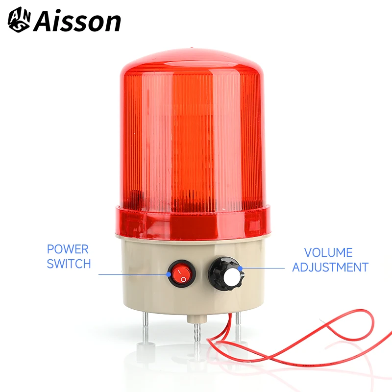 YH-6102J Industrial Warning Light LTD Flashing Sound Alarm Lamp with Adjustable Volume Power Switch DC12V 24V /AC220V  LTE-6102J