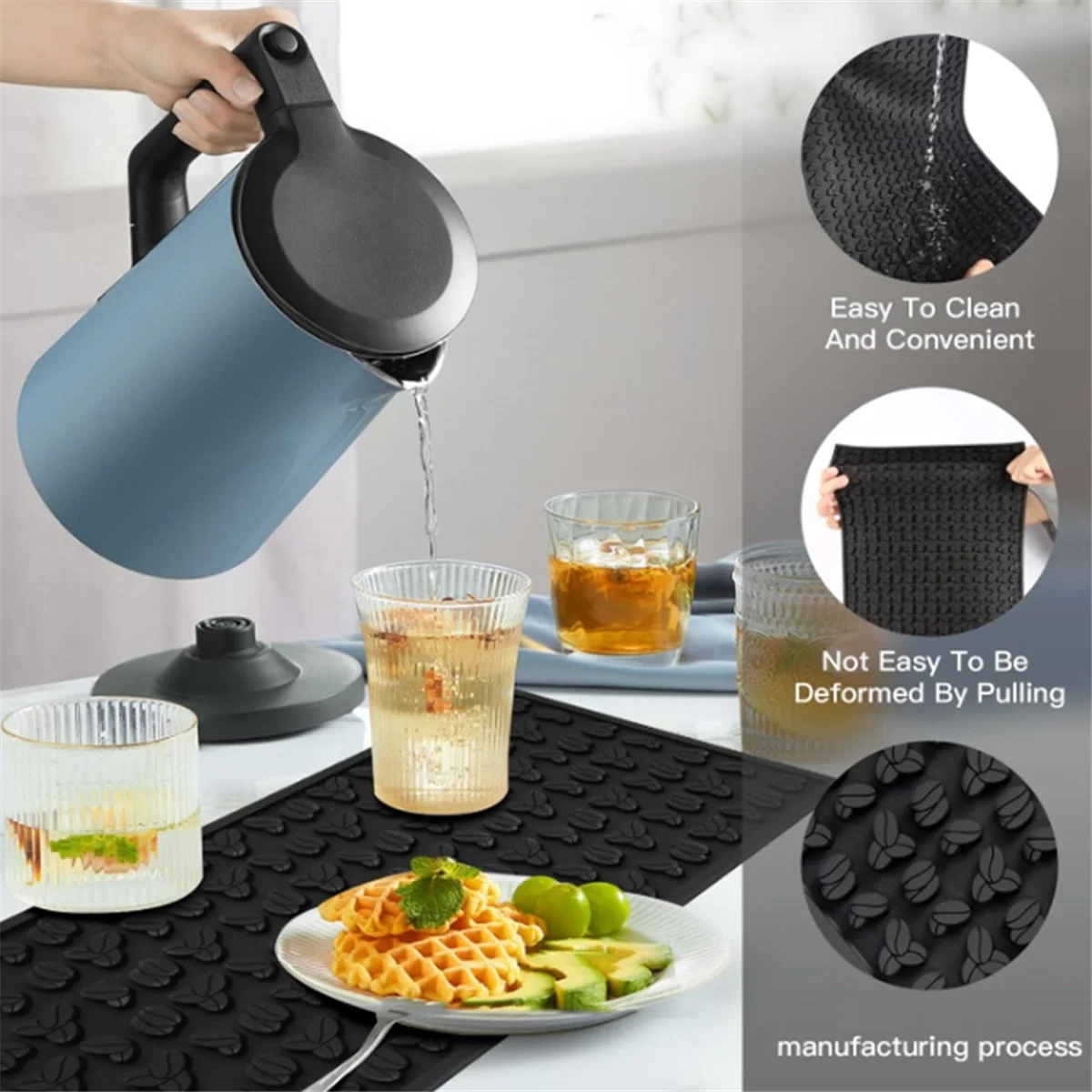 A71P Barmatte 45x30x0,8CM Matten Rutschfeste PVC Bar Service Spill Mat Gelb