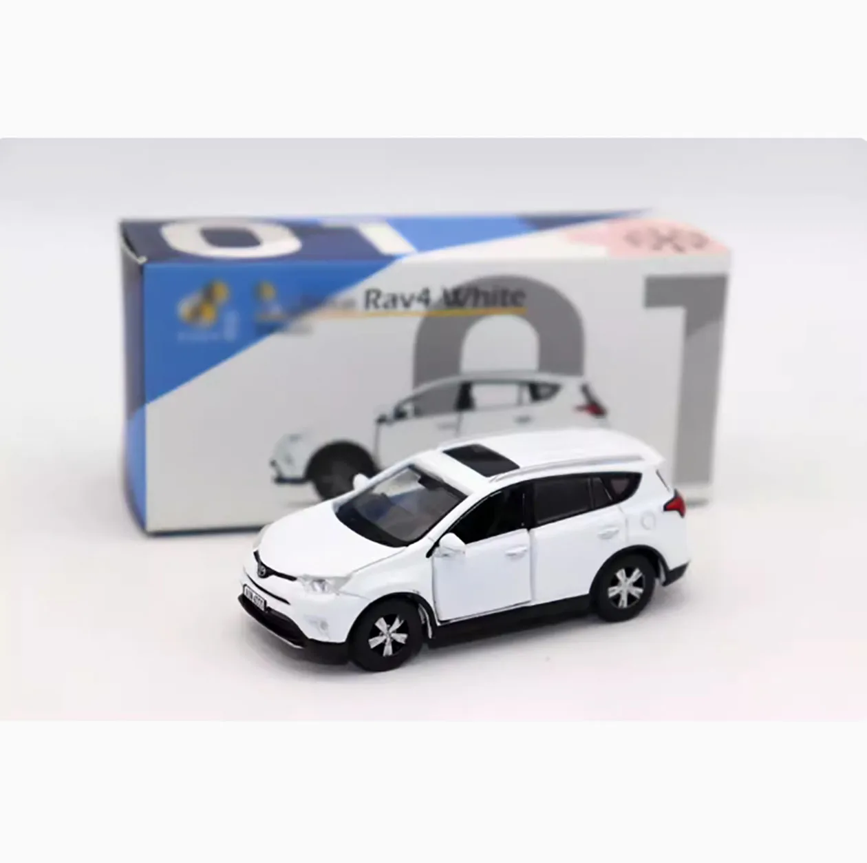 Have Flaws 1/64 Scale RAV4 Alloy Car Model Simulation Boutique Collection Static Display Gift Toys for Boys-Paint Flaws