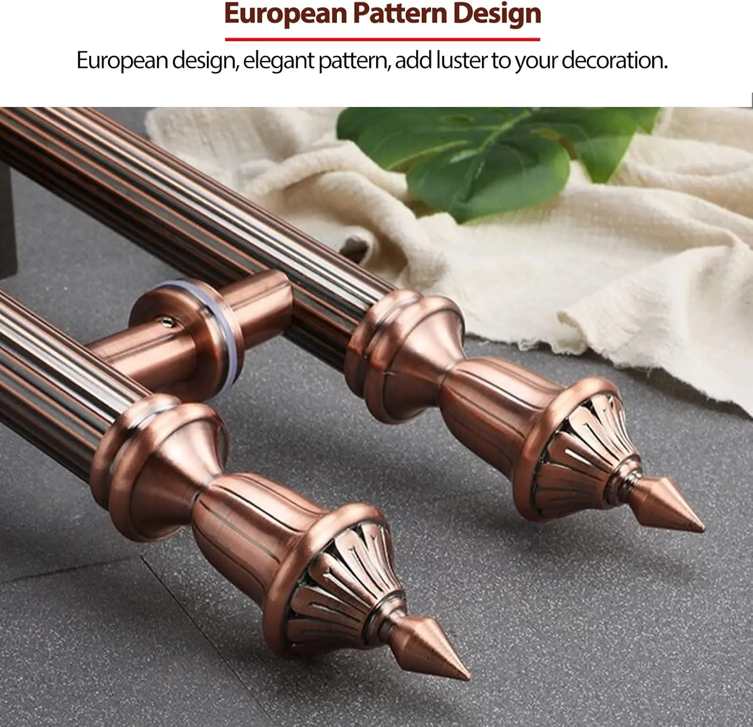 1Pc European Classical Entrance Glass Door Bar Pull With Crown Finials