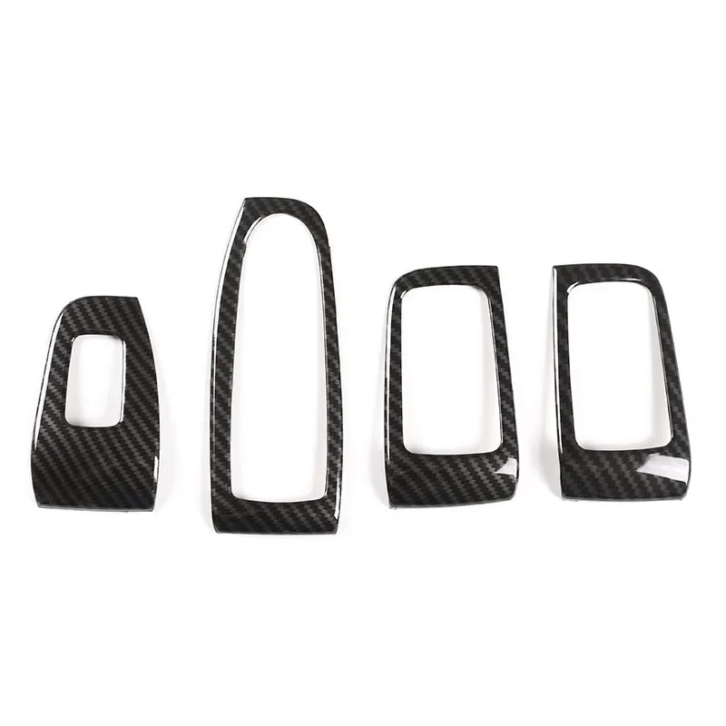 Carbon Fiber Texture Car Door Window Glass Lift Switch Frame Cover Trim For Mercedes Benz S Class W222 C217 A217 2014 - 2020 LHD