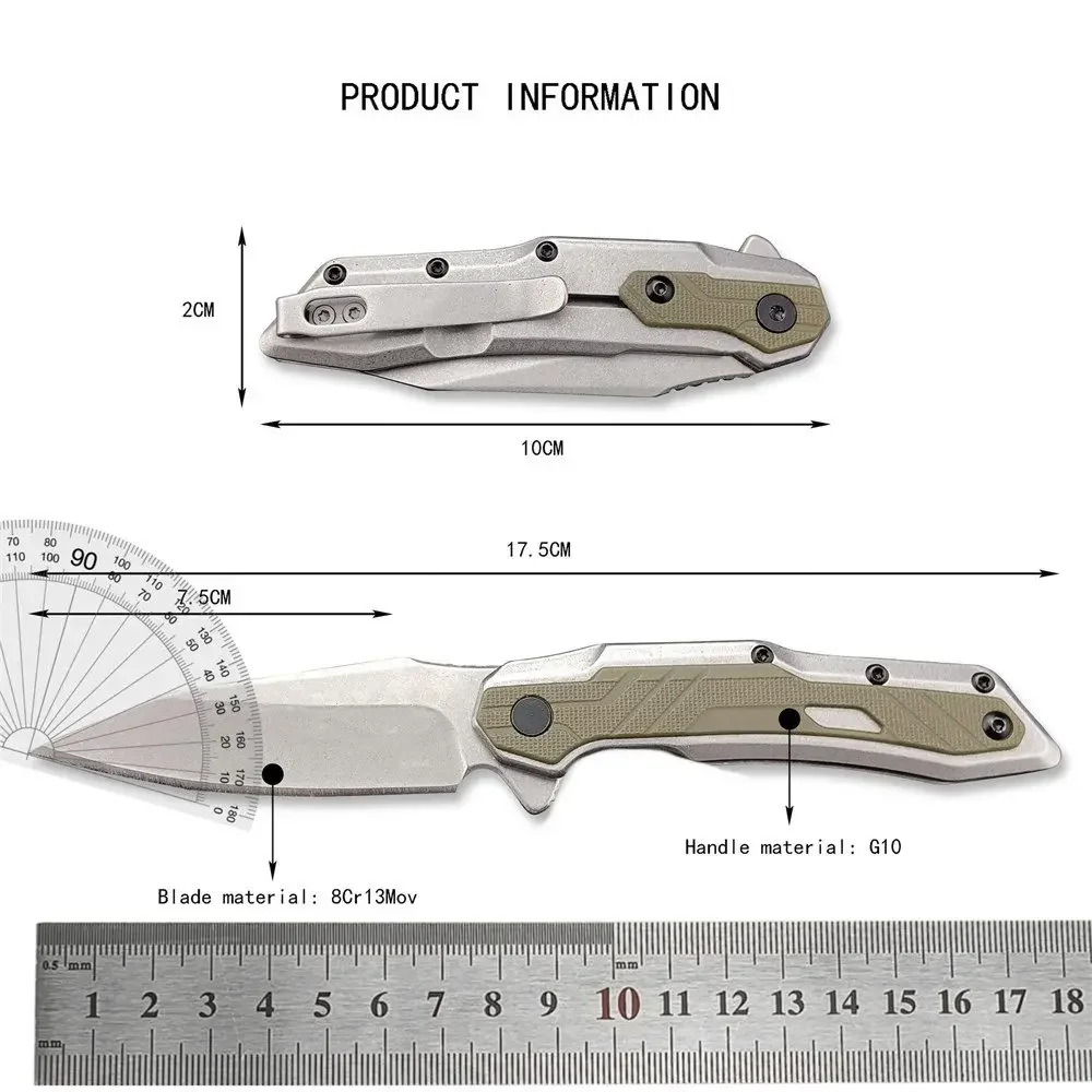 KS 1369 Pocket Folding Knife 8Cr13Mov Blade G10 Handle Knife Outdoor Tactical Survival Camping Portable Hunting Knife