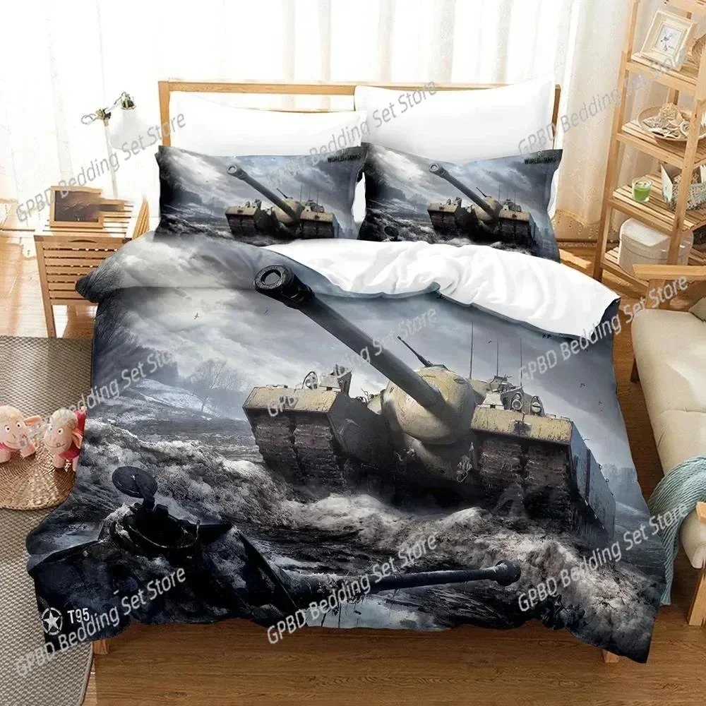 2025 Luxury New 3D Print World of Tanks Bedding Set Boys Girls Twin Queen Duvet Cover Pillowcase Bed Adult Home Textileextile