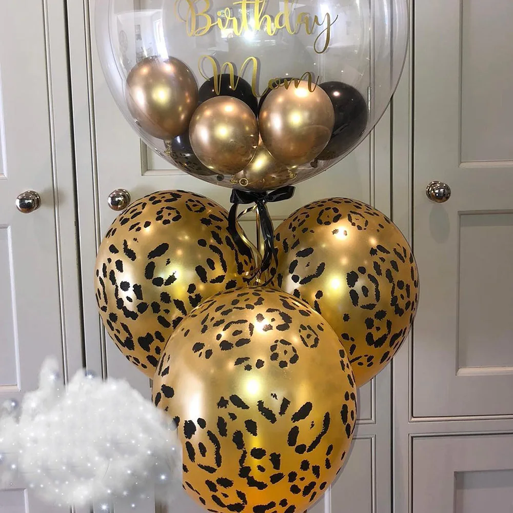 30pcs Leopard Spots Latex Balloons Leopard Print Spotted Balloons for Zoo Animal Party Jungle Kid Baby Birthday Party Decoration