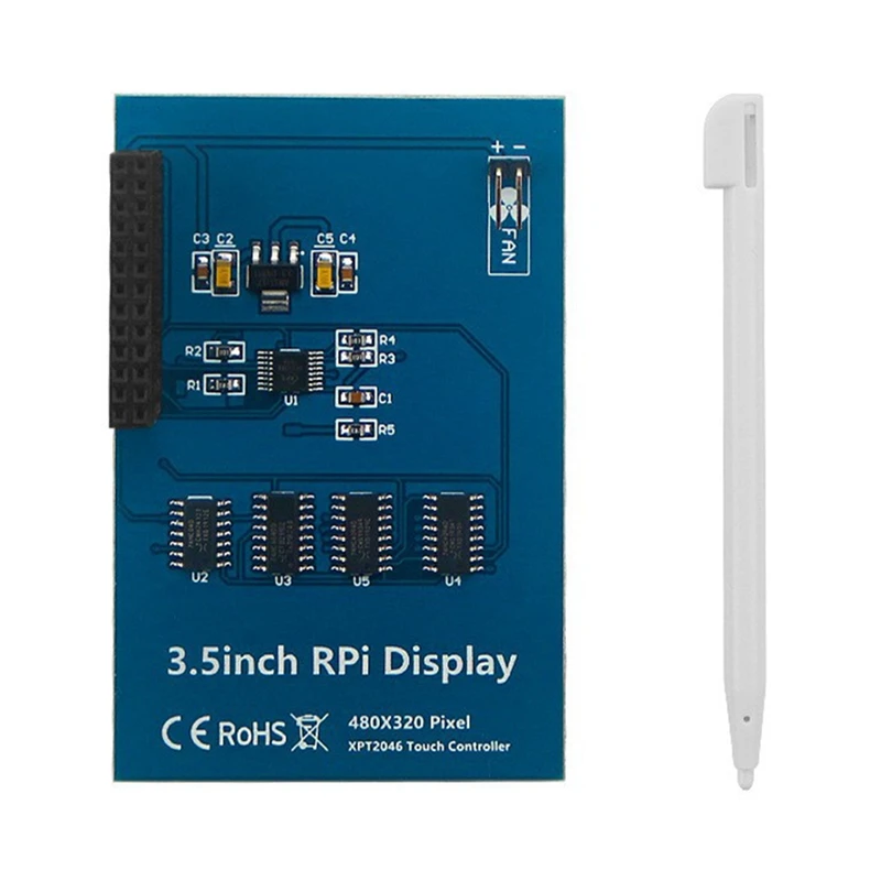 3.5 인치 RPI 디스플레이 터치 스크린, 라즈베리 파이 5 5B 20 프레임 TFT LCD 모듈 화면 디스플레이, 터치펜 포함, 480x320