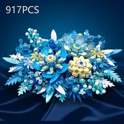 917PCS Fantasy Eternal Flower Building Blocks Plant Flower Assembly Brick Creative Desktop Decoration Romantic Gift Children Toy