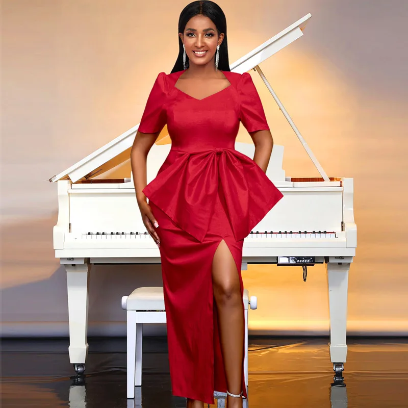 

Красные африканские вечерние длинные платья больших размеров для женщин 2026 Дашики Анкара Вечерние платья Наряды Халат Африканская одежда S-4XL