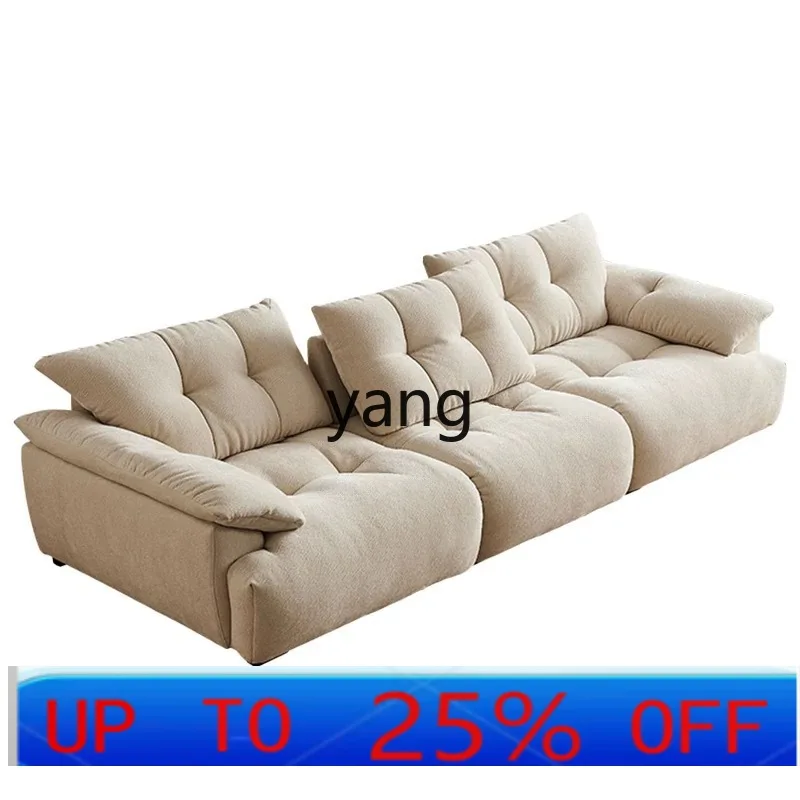 LTT removable backrest super deep seat wide wabi-sabi wind fabric high backrest straight row sofa