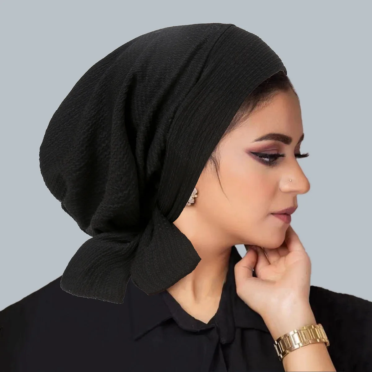 Fashion Muslim Hijabs for Women Elegant Girl Dubai Soft Fabric Headscarf Suitable White Green Outdoor Hats Bathing Caps