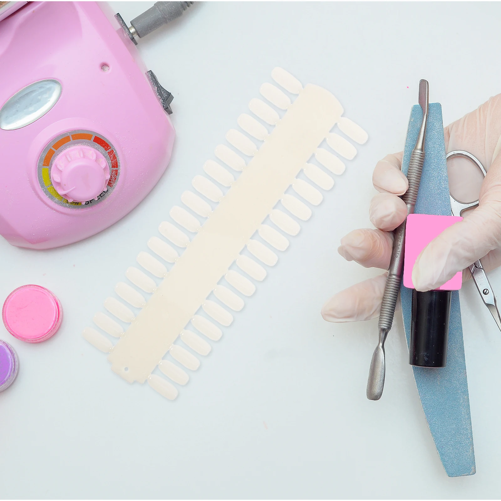 2 stücke Nagel Farbe Display Board 72 Tipps Lange Streifen Einseitige Salon Praxis Palette Langlebig Nail art Display-ständer werkzeug